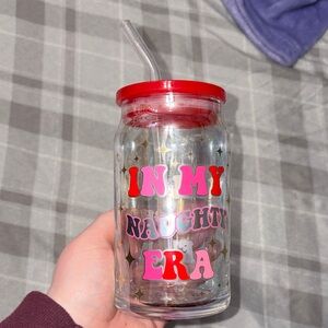 Trendy Glass Tumbler & Glass Straw with Cute Graphic🔥